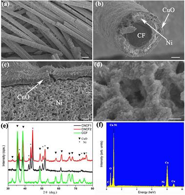 Enhanced Dielectric Loss and Magnetic Loss Properties of Copper Oxide-Nanowire-Covered Carbon Fiber Composites by Porous Nickel Film